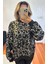 Leopar Desenli Sweatshirt Siyah 4