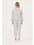 Kadın Çift Kumaşlı Taşlı Sweatshirt 0002 Gri 5