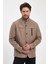 Erkek Krem Regular Uzun Mevsimlik Pamuk Polyester Karışımlı Safari Mont&ceket 3