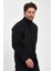 Erkek Siyah Regular Uzun Mevsimlik Pamuk Polyester Karışımlı Safari Mont&ceket 2