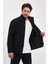 Erkek Siyah Regular Uzun Mevsimlik Pamuk Polyester Karışımlı Safari Mont&ceket 4