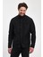 Erkek Siyah Regular Uzun Mevsimlik Pamuk Polyester Karışımlı Safari Mont&ceket 5