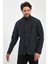 Erkek Gri Hakim Regular Uzun Mevsimlik Pamuk Polyester Karışımlı Safari Mont&ceket 3