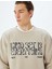 Oversize Sweatshirt Slogan Baskılı Bisiklet Yaka Pamuk Karışımlı 1