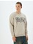 Oversize Sweatshirt Slogan Baskılı Bisiklet Yaka Pamuk Karışımlı 3