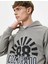 Kapşonlu Sweatshirt Kolej Baskılı Uzun Kollu Ribanalı 1