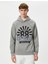 Kapşonlu Sweatshirt Kolej Baskılı Uzun Kollu Ribanalı 3