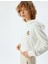 Kapüşonlu Crop Sweatshirt Pijama Üstü Ayıcık Işlemeli Pamuklu Üç Iplik 1