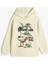 Oversize Kapşonlu Sweatshirt Dinozor Baskılı Uzun Kollu 1