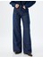 Geniş Paça Kot Pantolon Dikiş Detaylı Cepli Düğmeli Normal Bel - Wide Leg Jeans 3