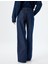 Geniş Paça Kot Pantolon Dikiş Detaylı Cepli Düğmeli Normal Bel - Wide Leg Jeans 4