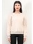 Bej Kadın Basic Sweatshirt Yakası V Rabina Detaylı Üç İplik Pamuk Karışımlı - 2574 2