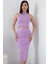 Halter Yaka Crop ve Etek Triko Ikili Takım 2737 2