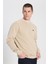 Regular Fit Normal Kesim Bisiklet Yaka Bej Sweatshirt 2