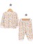 Bisiklet Yaka Çiçek Renkli Pijama Takımı Kız Bebek 1