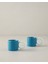 Angled New Bone China Kahve Fincan Takımı Turkuaz 1