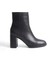 Mubiano Hakiki Deri Collection Kadın Fermuarlı Yuvarlak Burun Kalın Topuklu Kısa Bot Siyah - MCALM4221 - S 2