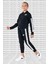 Sportswear Tracksuit Black Kız Çocuk Eşofman Takımı Siyah Beyaz 1