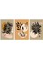 Dekoratif Yaprak Bohem Retro Art Minimal 3lü Set Tablosu - MNT117 2