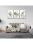 Dekoratif Mavi Çiçekler Bohem Retro Art Minimal 3lü Set Tablosu - MNT135 1