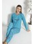 Kadın Kışlık Çiçek Desenli Termal Pijama Takımı 2