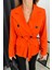 Oranj Kruvaze Yaka Düğmeli Kuşaklı Astarlı Blazer Ceket 5