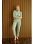 Kadın 3720-4 Fitilli Polar Pijama Takımı Yeşil 1