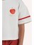 Kız Çocuk Ekru Baskı Detaylı T-Shirt 3