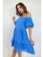 Kadın Kolu Büzgüllü Düşük Omuz Yazlık Elbise 1083 2