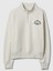 Kadın Gri Oversized Gap Logo Çeyrek Yaka Sweatshirt 2