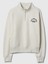 Kadın Gri Oversized Gap Logo Çeyrek Yaka Sweatshirt 2