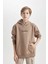 Erkek Çocuk Oversize Geniş Kalıp Sırt Baskılı Kapüşonlu Sweatshirt D5681A824WN 3