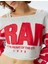 Crop Oversize Sweatshirt Slogan Işlemeli Kayık Yaka 5
