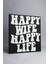 Happy Wife Happy Life - 3 Boyutlu Tabela - 19cm X 20cm X 1.5cm 3