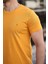Erkek %100 Pamuk Nefes Alan Bisiklet Yaka Standart Fit Normal Kesim T-Shirt - Sarı 3