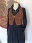 Hippybutik Kahverengi Akıllı Ip Crop Düğme Detaylı Yelek 5