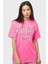 Sportswear Printed Boyfriend Loose Fit Tee Unisex Bol Kesim Unisex Tişört Pembe 1