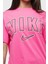 Sportswear Printed Boyfriend Loose Fit Tee Unisex Bol Kesim Unisex Tişört Pembe 3