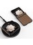 Honor Magic V Flip Brown Için Siyah Çerçeve Dokuma Dokulu Pu Kılıf (Yurt Dışından) 4