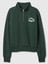 Kadın Yeşil Gap Logo Oversized Yarım Fermuarlı Fleece Sweatshirt 2