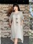 N231344 Italyan Keten Elbise Vizon 1