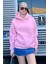 Pembe Kapüşonlu Şardonlu Oversize Cepli Sweatshirt MG2206 5