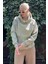 Çağla Yeşili Kapüşonlu Şardonlu Oversize Cepli Sweatshirt MG2206 1