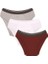 Erkek Pamuk 3lü Bordo Beyaz Gri Likralı Slip 40128 1
