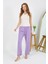 Kadın Penye Düz Tek Alt Pijama 27538 Lila 3