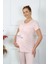 Kadın Kısa Kol Hamile Lohusa Pijama Takımı Pudra 45210 2