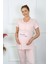 Kadın Kısa Kol Hamile Lohusa Pijama Takımı Pudra 45210 5