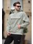 Çağla Yeşili Kapüşonlu Kapaklı Cep Detaylı Polar Erkek Sweatshirt 7097 2