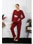 Kadın Uzun Kol Hamile Lohusa Pijama Takımı Bordo 45501 3
