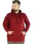 Erkek Sweatshirt Kapşonlu Kanguru Pocket Basic 20562 Bordo 1